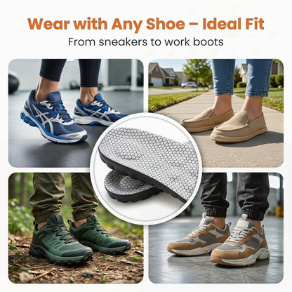 2026 Neue Stepper-Einlegesohlen für Damen und Herren – Cloud Memory Foam, extra weich, Fußschmerzlinderung, ganztägiger Komfort, Anti-Ermüdung & Stoßdämpfung (Gitter Weiß, Herren 7.5-10.5 / Damen 9-12)