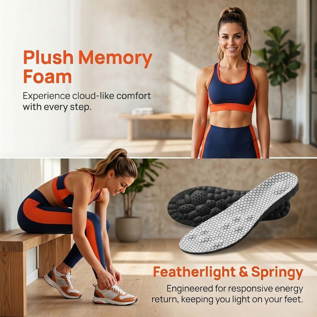 2026 Neue Stepper-Einlegesohlen für Damen und Herren – Cloud Memory Foam, extra weich, Fußschmerzlinderung, ganztägiger Komfort, Anti-Ermüdung & Stoßdämpfung (Gitter Weiß, Herren 7.5-10.5 / Damen 9-12)