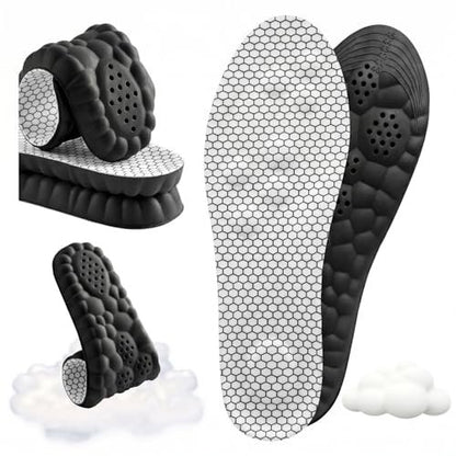 2026 Neue Stepper-Einlegesohlen für Damen und Herren – Cloud Memory Foam, extra weich, Fußschmerzlinderung, ganztägiger Komfort, Anti-Ermüdung & Stoßdämpfung (Gitter Weiß, Herren 7.5-10.5 / Damen 9-12)