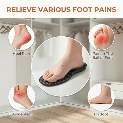 Cloud Memory Foam Einlegesohlen für Damen und Herren - Superweich, Fußschmerzlinderung, Ganztägiger Komfort, Anti-Ermüdung & Stoßdämpfung (Gitter Schwarz, Herren: US 11-11.5 / Damen: US 12.5-13)