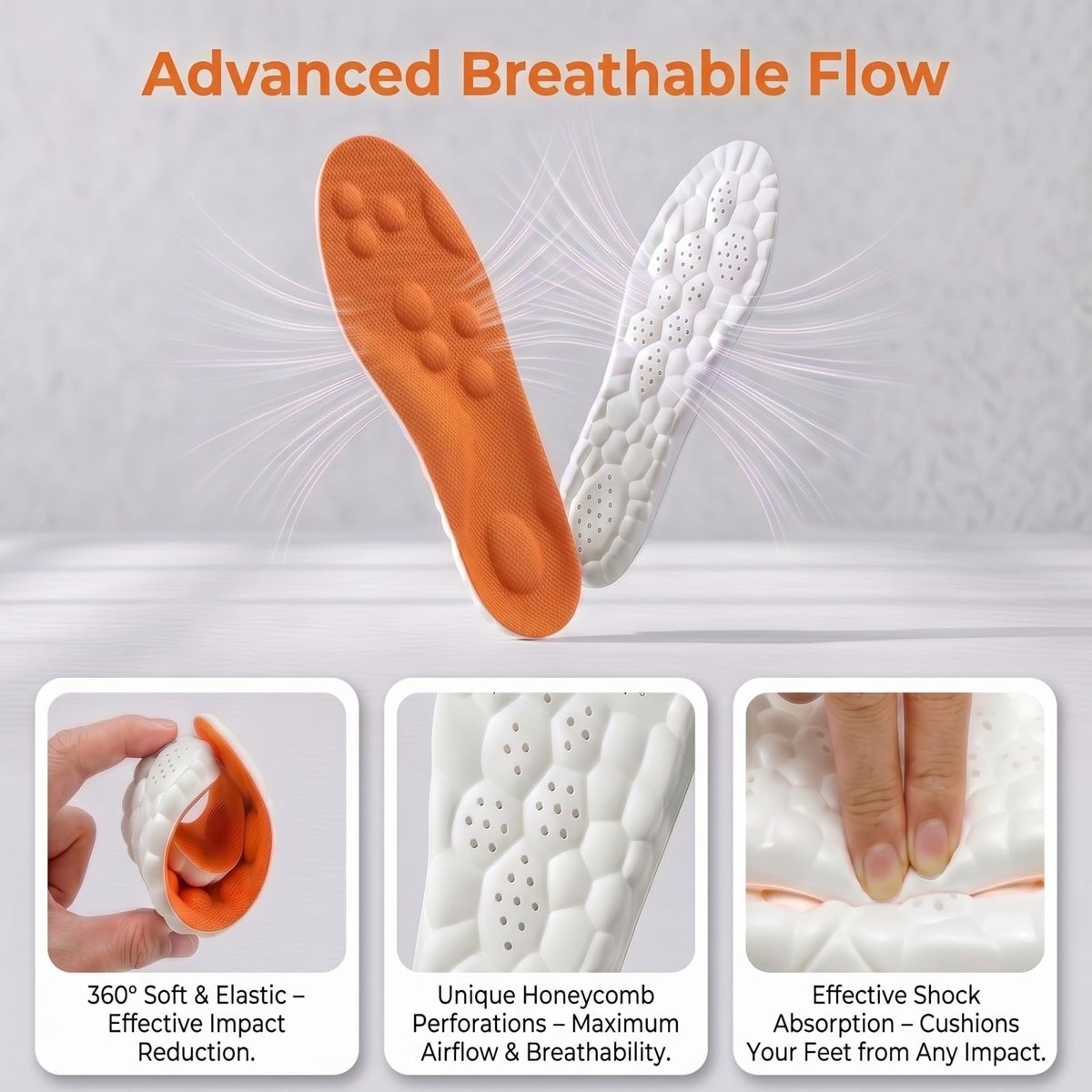 2026 Neue Stepp-Insolen für Damen und Herren – Cloud Memory Foam, superweich, Fußschmerzlinderung, ganztägiger Komfort, Anti-Ermüdung & Stoßdämpfung (Orange, Herren 7.5-10.5 / Damen 9-12)