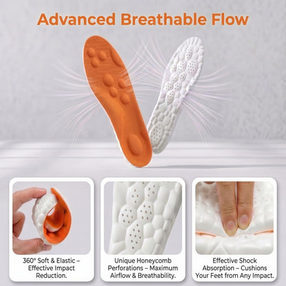 2026 Neue Stepp-Insolen für Damen und Herren – Cloud Memory Foam, superweich, Fußschmerzlinderung, ganztägiger Komfort, Anti-Ermüdung & Stoßdämpfung (Orange, Herren 7.5-10.5 / Damen 9-12)
