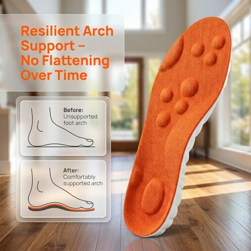 2026 Neue Stepp-Insolen für Damen und Herren – Cloud Memory Foam, superweich, Fußschmerzlinderung, ganztägiger Komfort, Anti-Ermüdung & Stoßdämpfung (Orange, Herren 7.5-10.5 / Damen 9-12)