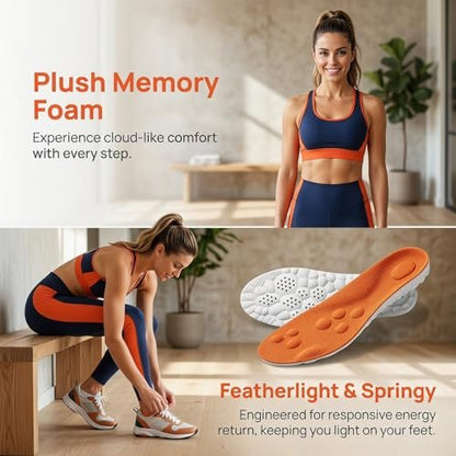 2026 Neue Stepp-Insolen für Damen und Herren – Cloud Memory Foam, superweich, Fußschmerzlinderung, ganztägiger Komfort, Anti-Ermüdung & Stoßdämpfung (Orange, Herren 7.5-10.5 / Damen 9-12)