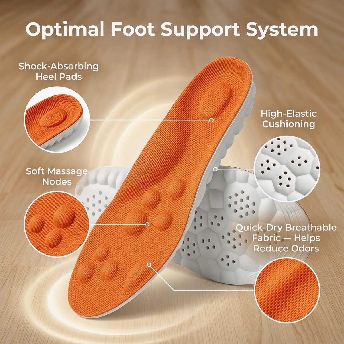 2026 Neue Stepp-Insolen für Damen und Herren – Cloud Memory Foam, superweich, Fußschmerzlinderung, ganztägiger Komfort, Anti-Ermüdung & Stoßdämpfung (Orange, Herren 7.5-10.5 / Damen 9-12)