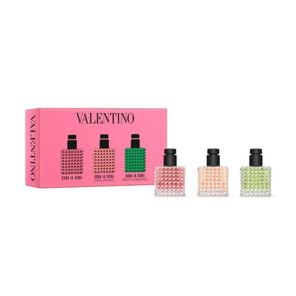 Valentino Born in Roma Donna Trio Discovery Set für Damen – Miniatur Parfüm Geschenkset mit 3 x 0,2 fl oz Eau de Parfum