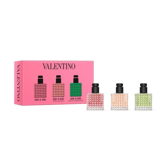 Valentino Born in Roma Donna Trio Discovery Set für Damen – Miniatur Parfüm Geschenkset mit 3 x 0,2 fl oz Eau de Parfum