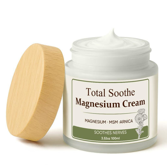 Total Soothe Magnesium Creme mit MSM & Arnika – Schnell einziehende, nicht fettende Magnesium Lotion für Muskel- und Gelenkkomfort, Knie, beruhigende Nervenformel, 100 ml