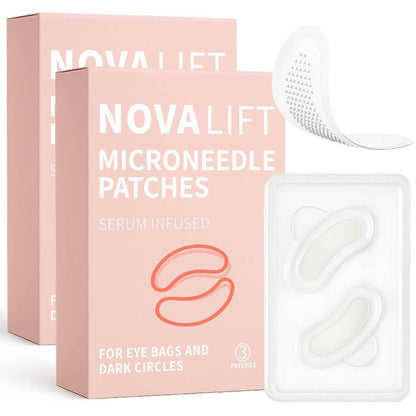 NOVALIFT Kunnozz Micro Augenpflaster – Anti-Augenringe & Tränensäcke, Anti-Falten Masken für Stirn & Lachfalten, 2 Boxen (je 3 Paare)