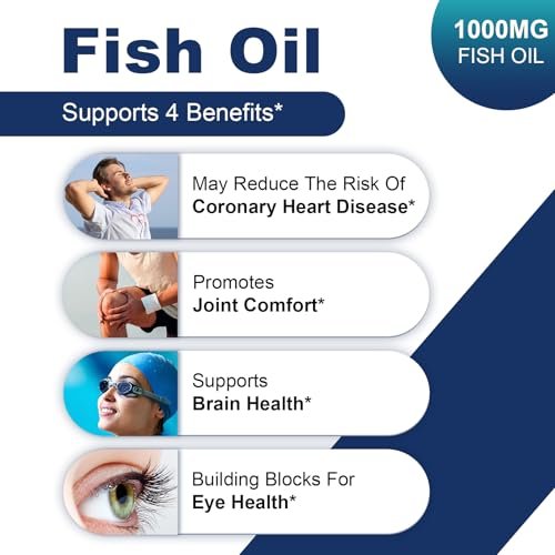JulyDeer Fischöl Omega 3 Konzentrat 1000 mg – Reich an EPA und DHA, Unterstützt Herz-, Gelenk-, Gehirn- und Augengesundheit, Fördert das allgemeine Wohlbefinden, Stärkt das Immunsystem, Nicht-GMO | 200 Weichkapseln