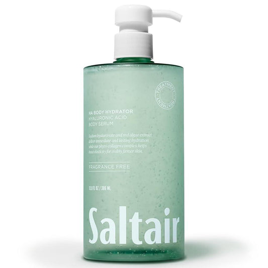 Saltair Hyaluronsäure Körper Serum – Feuchtigkeitsspendende Körperlotion für glatter aussehende Haut – Sheer Gel Feuchtigkeitscreme mit Natriumhyaluronat & Rotalgen – Duftfreier HA Hydrator – 13oz Pumpflasche