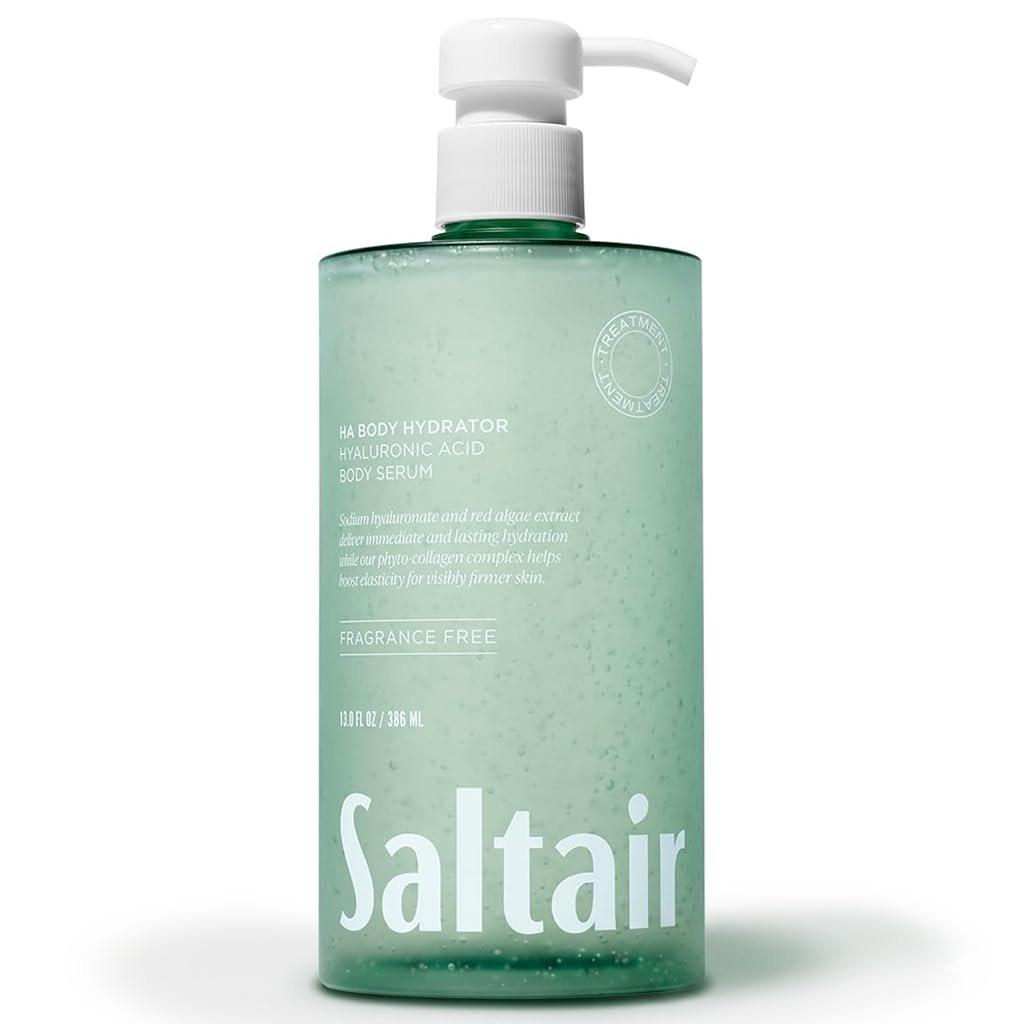 Saltair Hyaluronsäure Körper Serum – Feuchtigkeitsspendende Körperlotion für glatter aussehende Haut – Sheer Gel Feuchtigkeitscreme mit Natriumhyaluronat & Rotalgen – Duftfreier HA Hydrator – 13oz Pumpflasche