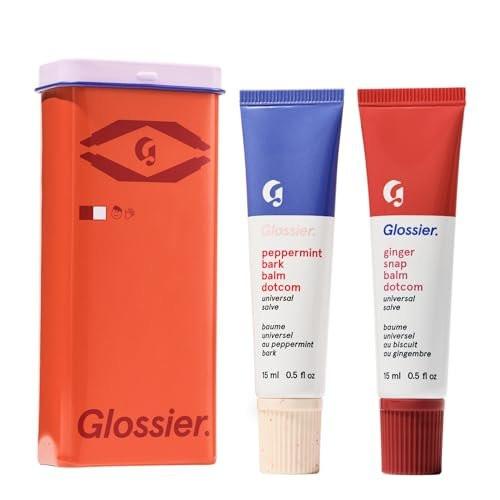 Glossier Balm Dotcom Hydrating Lip Balm Duo – Peppermint Bark & Ginger Snap – Nährende Lippenpflege Set, 2 x 15 ml