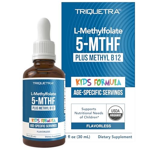 Bioaktives Methylfolat + Methyl-B12 für Kinder – geschmacksneutral, sublingual – 5-MTHF, die überlegene Form von Folat – einstellbare Dosierung für jedes Alter – Stimmung, Verhalten, Kognition – 30 ml