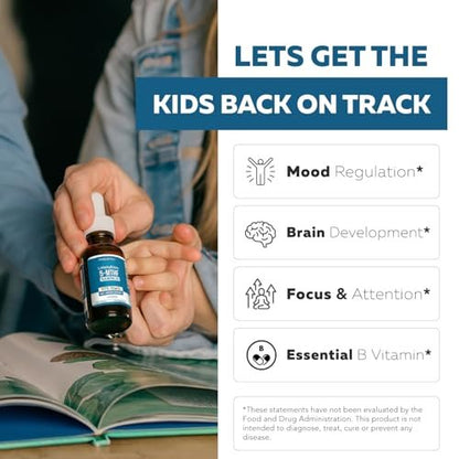 Bioaktives Methylfolat + Methyl-B12 für Kinder – geschmacksneutral, sublingual – 5-MTHF, die überlegene Form von Folat – einstellbare Dosierung für jedes Alter – Stimmung, Verhalten, Kognition – 30 ml
