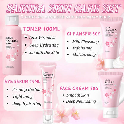 Sakura Hautpflege-Set für Frauen, Geburtstagsgeschenke für Mädchen - Hautpflege für Kinder - Hautpflege für Mädchen 10-12 - Kinder-Hautpflege-Set für Mädchen 8-12, Weihnachtsgeschenke für Teenager