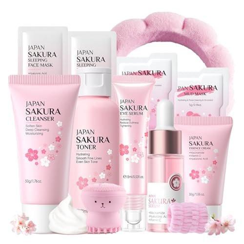 Sakura Hautpflege-Set für Frauen, Geburtstagsgeschenke für Mädchen - Hautpflege für Kinder - Hautpflege für Mädchen 10-12 - Kinder-Hautpflege-Set für Mädchen 8-12, Weihnachtsgeschenke für Teenager