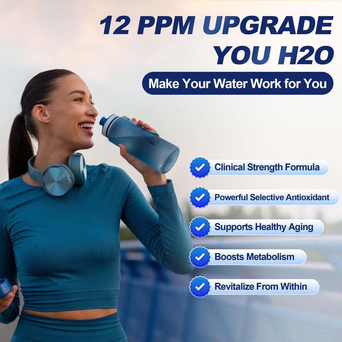 Crobirware Molekulare Wasserstofftabletten (12 PPM) - 90 Stück Hochpotenz H2-Tabletten für Trinkwasser mit Magnesium, Schnell lösliche Wasserstofftabletten für Energie, Fokus & Anti-Aging, Verpackung für unterwegs