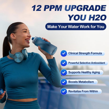 Crobirware Molekulare Wasserstofftabletten (12 PPM) - 90 Stück Hochpotenz H2-Tabletten für Trinkwasser mit Magnesium, Schnell lösliche Wasserstofftabletten für Energie, Fokus & Anti-Aging, Verpackung für unterwegs