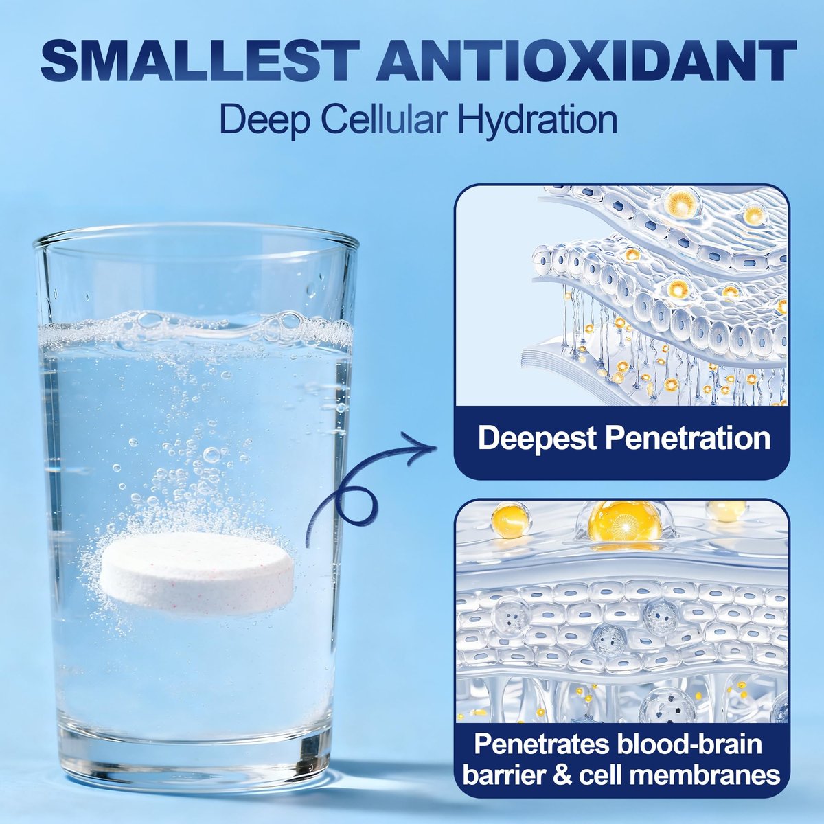 Crobirware Molekulare Wasserstofftabletten (12 PPM) - 90 Stück Hochpotenz H2-Tabletten für Trinkwasser mit Magnesium, Schnell lösliche Wasserstofftabletten für Energie, Fokus & Anti-Aging, Verpackung für unterwegs