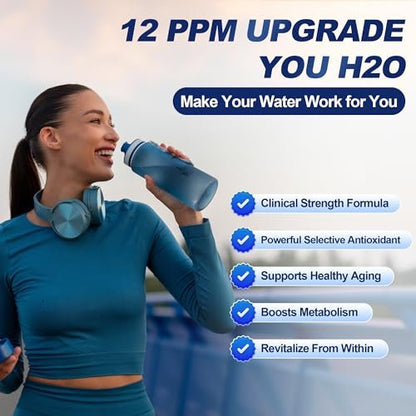 Crobirware Molekulare Wasserstofftabletten (12 PPM) - 90 Stück Hochpotenz H2-Tabletten für Trinkwasser mit Magnesium, Schnell lösliche Wasserstofftabletten für Energie, Fokus & Anti-Aging, Verpackung für unterwegs
