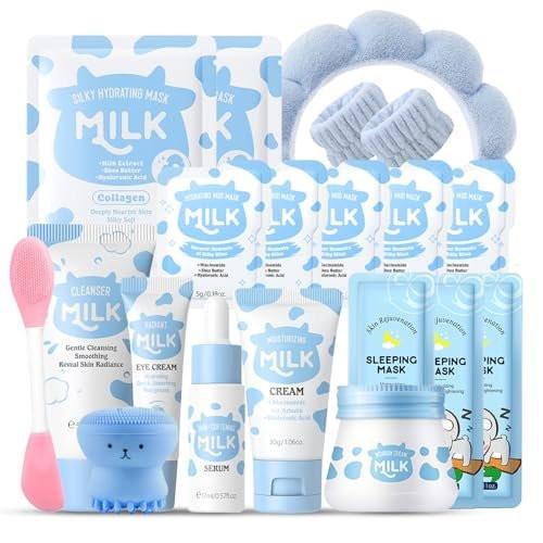 Milk Kids Skincare Sets für Mädchen 8-10 Geburtstagsgeschenke Weihnachten - Hautpflege für Mädchen 10-12 - Geschenke für Teenager Mädchen Hautpflege für Kinder 8-12, Hautpflege für Teens 10-12, Hautpflege-Set für Kinder 8-9