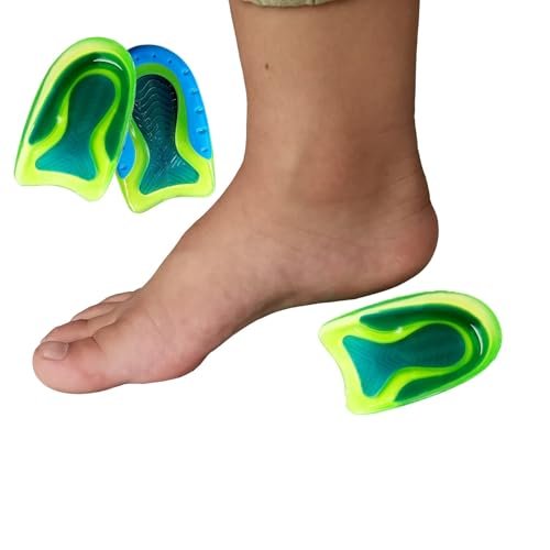 DLOSN Fersenpolster für Kinder – 1 Paar Gel-Fersenkissen gegen Fersenschmerzen, Plantarfasziitis, Sporn & Knöchelschmerzen (Kindergröße 3.5-6.5 / Damen 4.5-7.5)