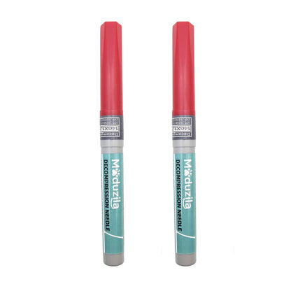 Moduzila Notfall-Dekompressionsnadeln, Leichtes Erste-Hilfe-Zubehör 14G Piercing-Nadeln für Outdoor-Erkundung Camping Trekking, 2 Stück/Set