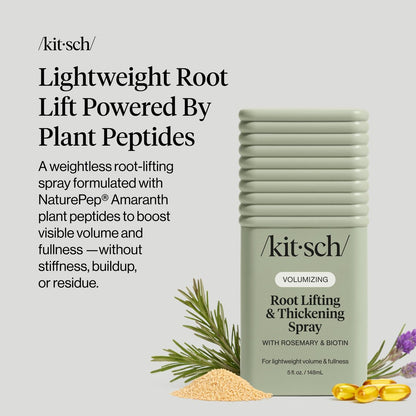 Kitsch Root Hair Volume Spray - Leichter Haar-Volumenspray für sofortigen Lift und Fülle | Haarverdickungsspray mit Rosmarin und Biotin | Weiches, griffiges Volumen-Finish - 150 ml