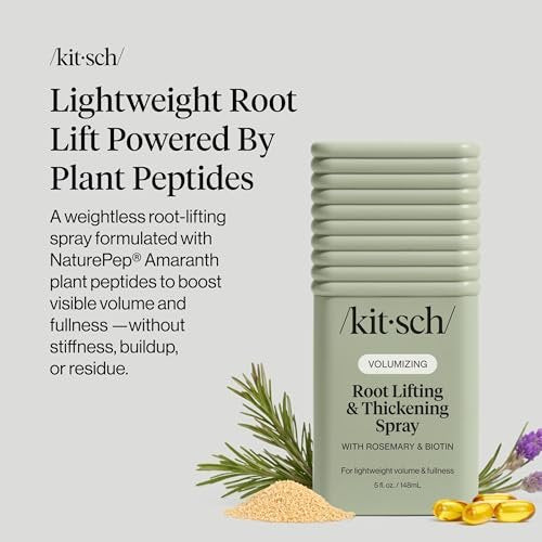 Kitsch Root Hair Volume Spray - Leichter Haar-Volumenspray für sofortigen Lift und Fülle | Haarverdickungsspray mit Rosmarin und Biotin | Weiches, griffiges Volumen-Finish - 150 ml