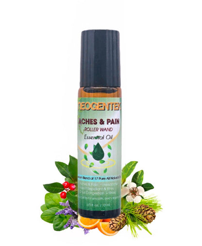 Aches & Pains Essential Oil Blend | 17 reine Pflanzenöle | Natürliche Entspannung & Wohlbefinden | Aromatherapie Roll-On für Muskeln & Gelenke, Kopfschmerzen – 10 ml (Schmerzen & Verspannungen)
