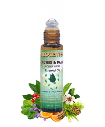 Aches & Pains Essential Oil Blend | 17 reine Pflanzenöle | Natürliche Entspannung & Wohlbefinden | Aromatherapie Roll-On für Muskeln & Gelenke, Kopfschmerzen – 10 ml (Schmerzen & Verspannungen)