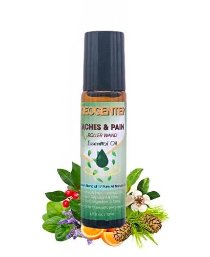 Aches & Pains Essential Oil Blend | 17 reine Pflanzenöle | Natürliche Entspannung & Wohlbefinden | Aromatherapie Roll-On für Muskeln & Gelenke, Kopfschmerzen – 10 ml (Schmerzen & Verspannungen)