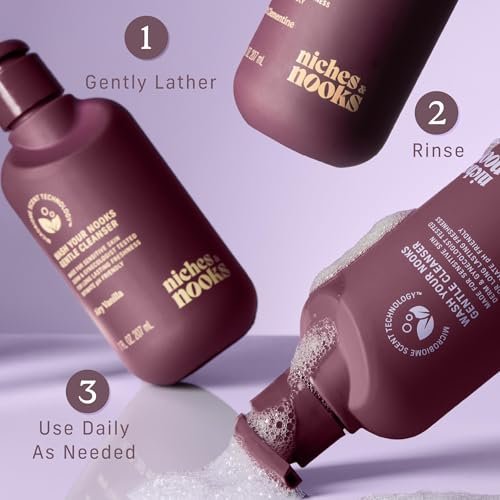 Niches & Nooks Gentle Nooks Reiniger – Duftfrei – Unparfümierte Intimwaschlotion für Frauen, pH-neutral, für empfindliche Haut, tägliche Anwendung – 200 ml