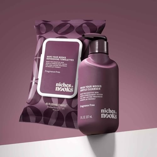 Niches & Nooks Gentle Nooks Reiniger – Duftfrei – Unparfümierte Intimwaschlotion für Frauen, pH-neutral, für empfindliche Haut, tägliche Anwendung – 200 ml