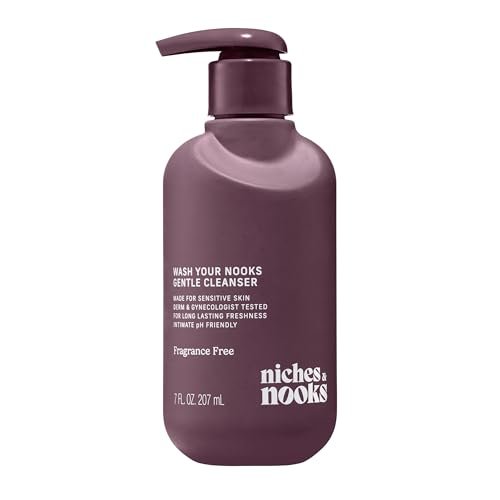 Niches & Nooks Gentle Nooks Reiniger – Duftfrei – Unparfümierte Intimwaschlotion für Frauen, pH-neutral, für empfindliche Haut, tägliche Anwendung – 200 ml