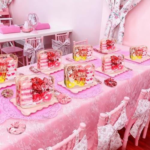 24er Set Galentine's Day Party Geschenke – Valentinstag Geschenke im Bulk für Frauen, BFF Geschenkidee für Coquette Party, Socken, Stirnband, Scrunchies, Pink und Rot, für Freundestreffen, Poolparty, Geburtstag