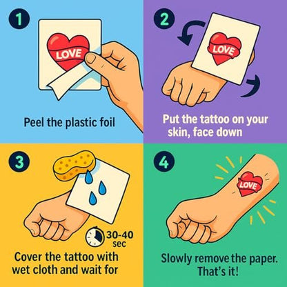 Dein Glück – Personalisierte Foto-Gesichts-Tattoos zum Aufkleben | Lustige individuelle Fake-Tattoos für Partys, Hochzeiten & Events | Hergestellt in den USA
