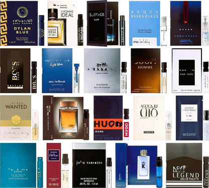 GHBB Herren Cologne Probe Entdeckungsset – Designer High-End Luxus Duft Mini Vial Probiergrößen | Zufällige Auswahl Reisegeschenk-Set für Ehemann, Papa, Freund – Weihnachts- & Partygeschenk (8 Stück)