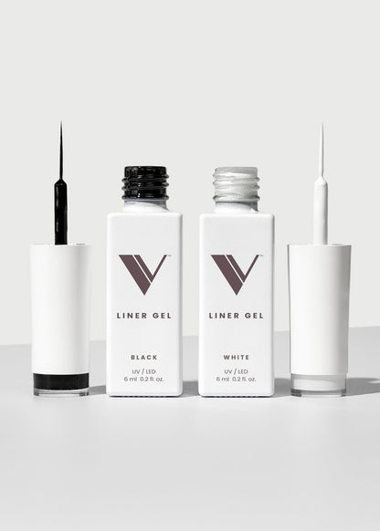 V Beauty Pure Black and White Liner Gel Nagellack – Set mit 2 schwarzen und weißen Gel-Liner-Nägellacken, 0,2 Fl Oz pro Flasche