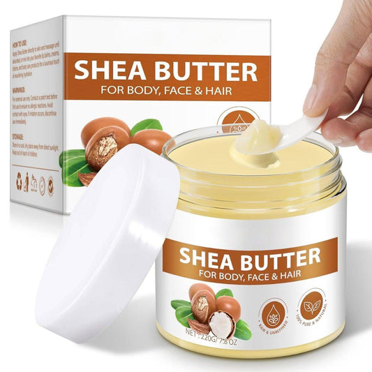 ZIXAOK Bio Rohshea Butter, 100% rein & unraffiniert – Für intensive Feuchtigkeit bei trockener Haut, Haar & Lippen, natürliche DIY Körperbutter Basis, reich an Vitaminen A, E, F, 220 g