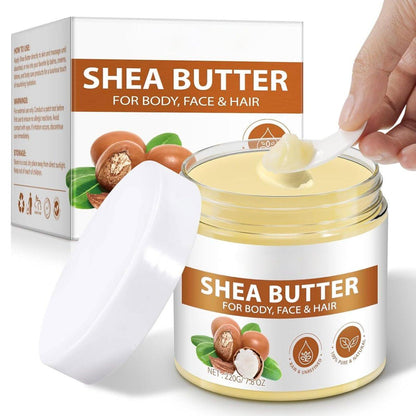 ZIXAOK Bio Rohshea Butter, 100% rein & unraffiniert – Für intensive Feuchtigkeit bei trockener Haut, Haar & Lippen, natürliche DIY Körperbutter Basis, reich an Vitaminen A, E, F, 220 g
