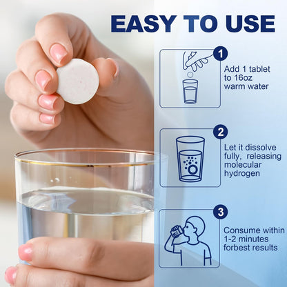 Crobirware Molekulare Wasserstofftabletten (12 PPM) – 120 Stück hochpotente H2-Tabletten für Trinkwasser mit Magnesium – Schnell lösliche Wasserstofftabletten für Energie, Fokus und Anti-Aging