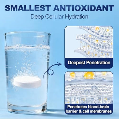Crobirware Molekulare Wasserstofftabletten (12 PPM) – 120 Stück hochpotente H2-Tabletten für Trinkwasser mit Magnesium – Schnell lösliche Wasserstofftabletten für Energie, Fokus und Anti-Aging