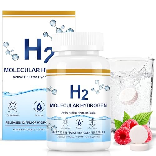 Crobirware Molekulare Wasserstofftabletten (12 PPM) – 120 Stück hochpotente H2-Tabletten für Trinkwasser mit Magnesium – Schnell lösliche Wasserstofftabletten für Energie, Fokus und Anti-Aging
