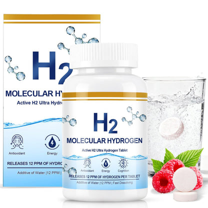 Crobirware Molekulare Wasserstofftabletten (12 PPM) – 120 Stück hochpotente H2-Tabletten für Trinkwasser mit Magnesium – Schnell lösliche Wasserstofftabletten für Energie, Fokus und Anti-Aging