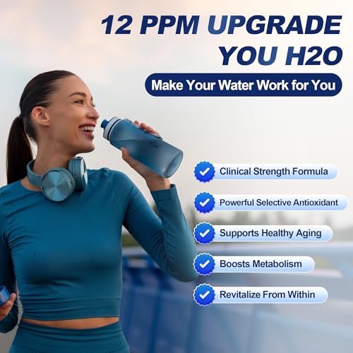 Crobirware Molekulare Wasserstofftabletten (12 PPM) – 120 Stück hochpotente H2-Tabletten für Trinkwasser mit Magnesium – Schnell lösliche Wasserstofftabletten für Energie, Fokus und Anti-Aging