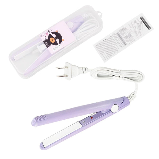 HuGuWdy Mini-Haarglätter: 2-in-1 Glätten & Locken für Reise, Wohnheim & Zuhause (US-Stecker, Lila)