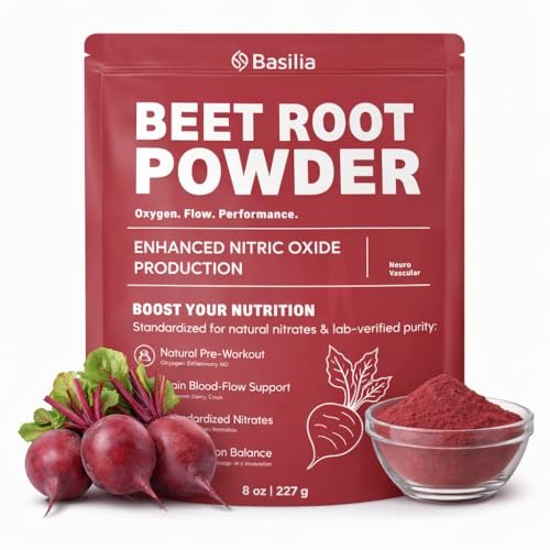 Basilia Rote Bete Pulver 227 g | Premium Non-GMO Superfood für Energie, Durchblutung & Ausdauer | Reich an Antioxidantien & Nitraten | Vegan, Glutenfrei, Nachhaltig