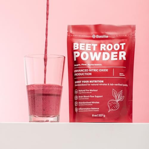 Basilia Rote Bete Pulver 227 g | Premium Non-GMO Superfood für Energie, Durchblutung & Ausdauer | Reich an Antioxidantien & Nitraten | Vegan, Glutenfrei, Nachhaltig